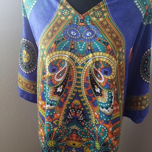 Just In: New/NWT Blue/Orange Kaftan Abaya Cover-up - Picture 13 of 14